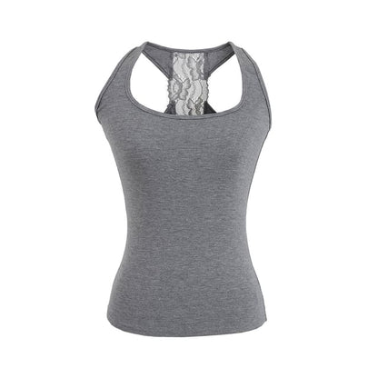 Racerback Lace-Trim Tank Top