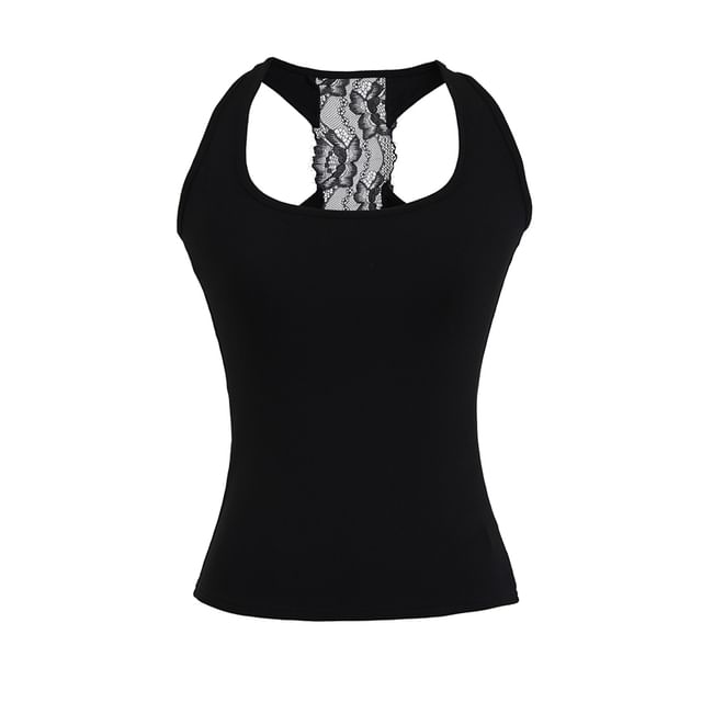 Racerback Lace-Trim Tank Top