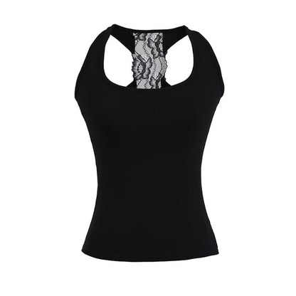 Racerback Lace-Trim Tank Top
