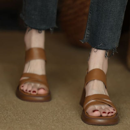 Strappy Chunky Heel Slingback Sandals