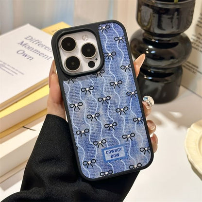 Bow Wavy Denim Phone Case