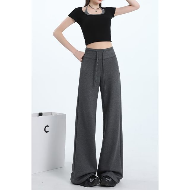 Drawstring Waist Wide Leg Sweatpants (Various Designs)