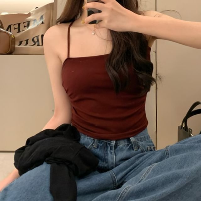 Ruched Racerback Padded Slim Fit Camisole Top