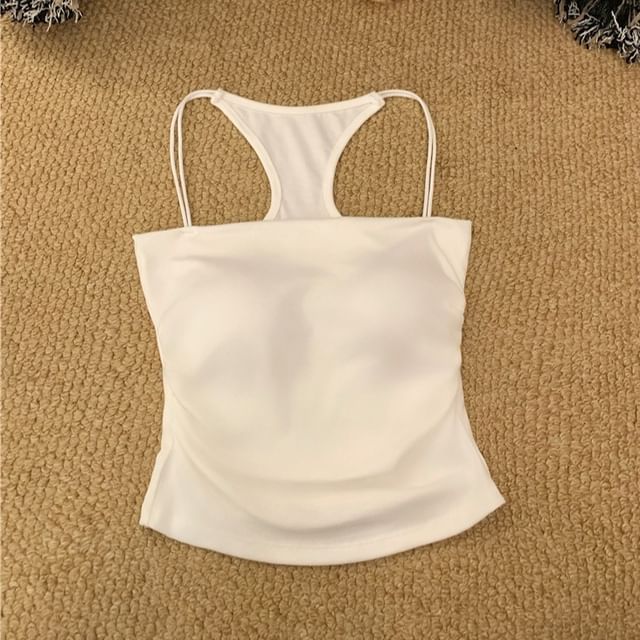 Ruched Racerback Padded Slim Fit Camisole Top