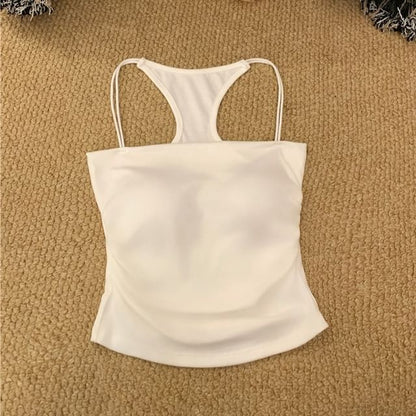 Ruched Racerback Padded Slim Fit Camisole Top