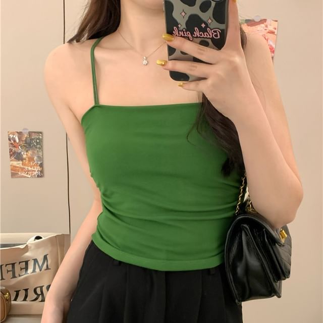 Ruched Racerback Padded Slim Fit Camisole Top