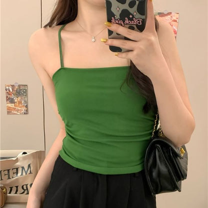 Ruched Racerback Padded Slim Fit Camisole Top