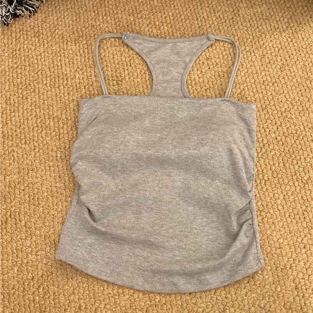 Ruched Racerback Padded Slim Fit Camisole Top