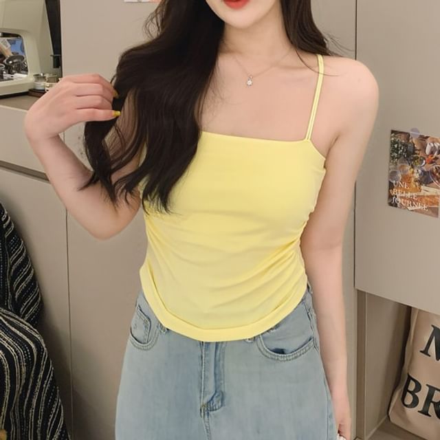 Ruched Racerback Padded Slim Fit Camisole Top