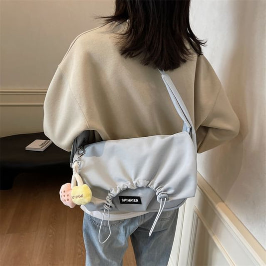 Flap Crossbody Bag Drawstring Plain