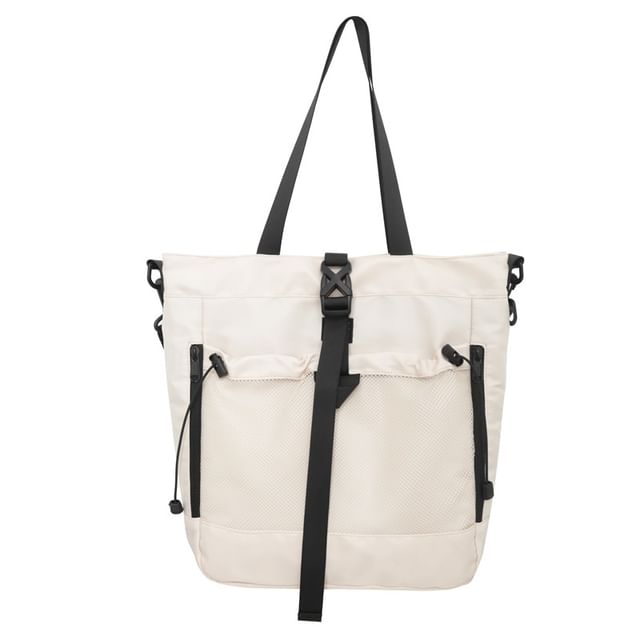 Crossbody Nylon Mesh Buckled Bag Panel