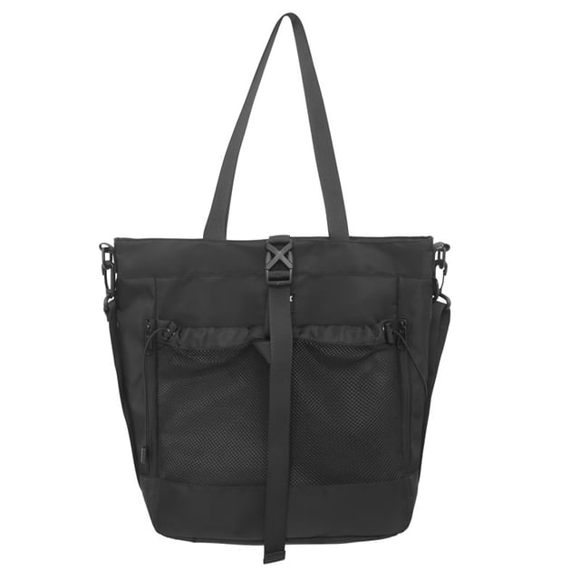 Crossbody Nylon Mesh Buckled Bag Panel