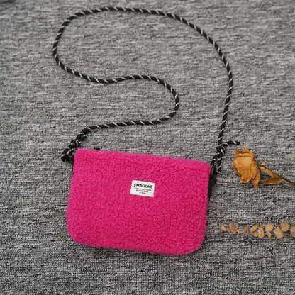 Bag Applique Fleece Crossbody