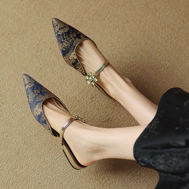 Low Heel Pointed Mules