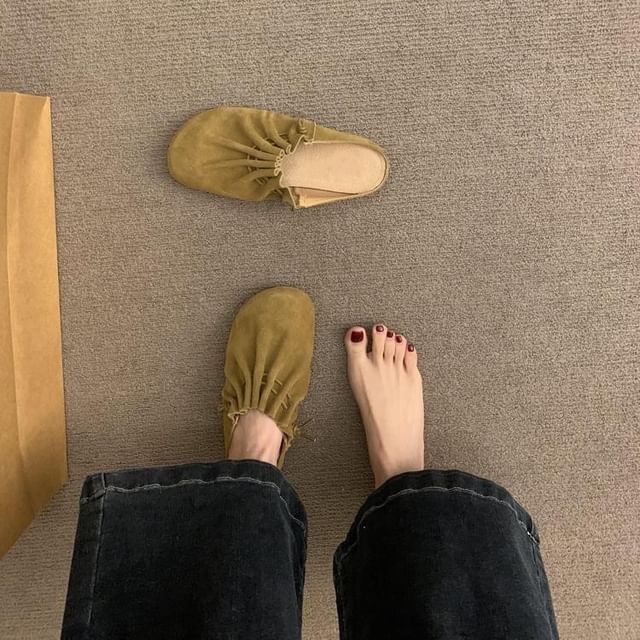 Faux Leather Cinched Mules