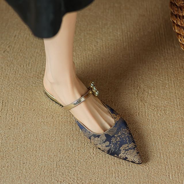 Low Heel Pointed Mules