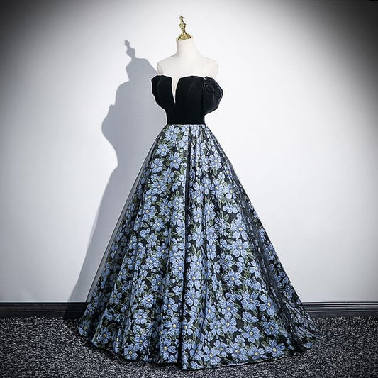 + Evening Sleeves Floral A-Line Jacquard Set: Gown Arm Strapless