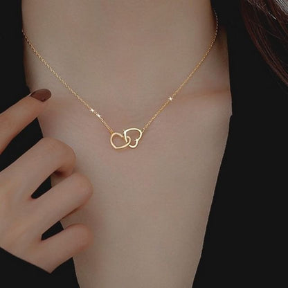 Interlocking Heart Pendant Necklace