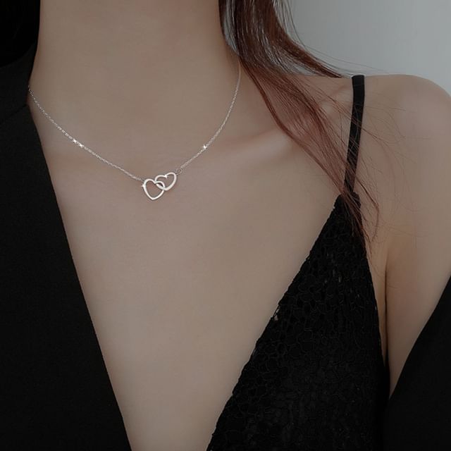 Interlocking Heart Pendant Necklace