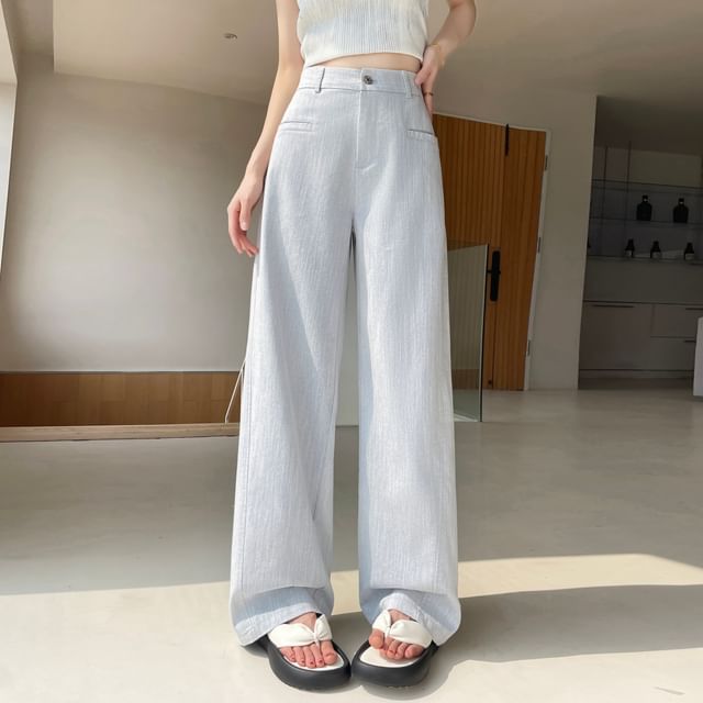 High Waist Washed Wide Leg Jeans (Various Designs)