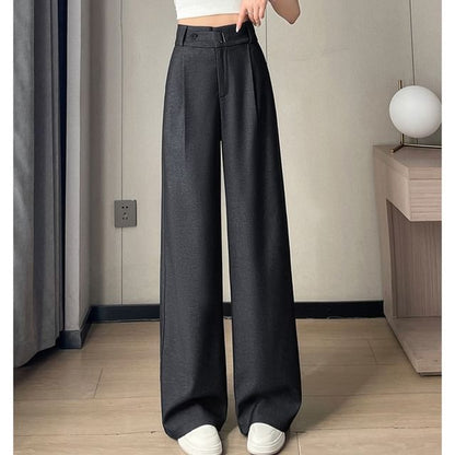 High Rise Plain Wide Leg Jeans (Various Designs)