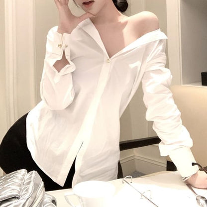 Long-Sleeve Plain Shirt