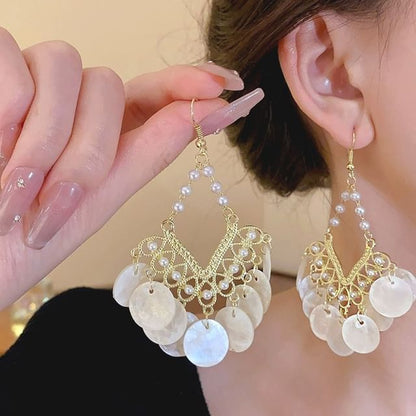 Faux Pearl Chandelier Earring / Clip-On Earring