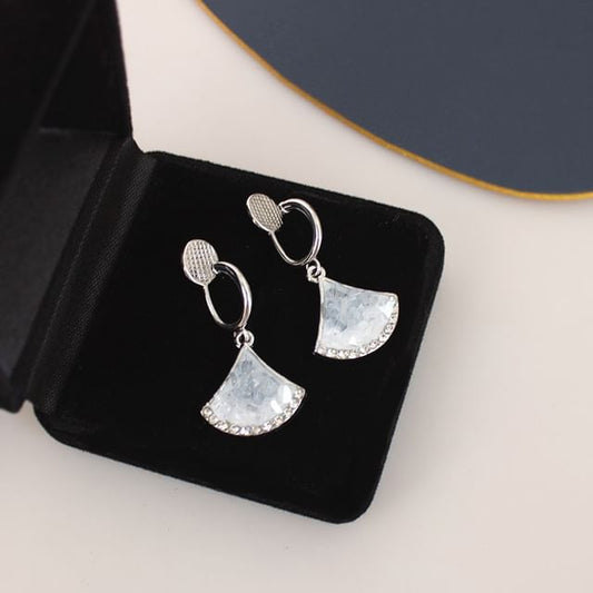 Gingko Rhinestone Drop Earring / Clip-On Earring