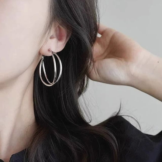 Layered Hoop Earring / Clip-On Earring