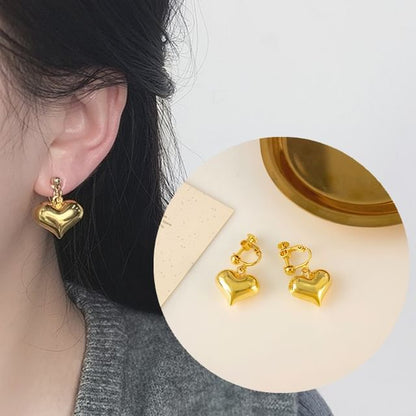Heart Drop Earring / Clip-On Earring