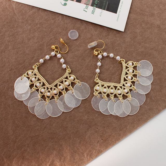 Faux Pearl Chandelier Earring / Clip-On Earring