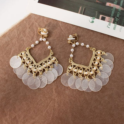 Faux Pearl Chandelier Earring / Clip-On Earring