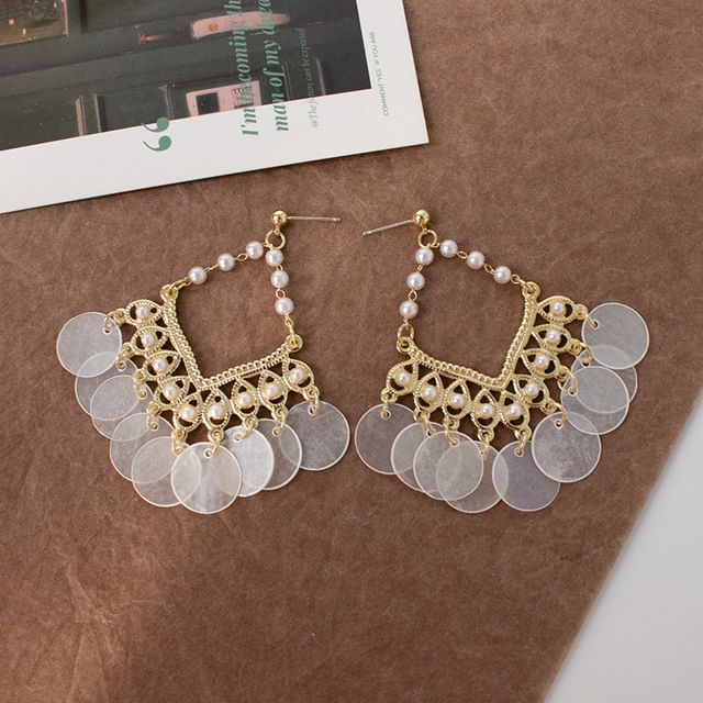Faux Pearl Chandelier Earring / Clip-On Earring