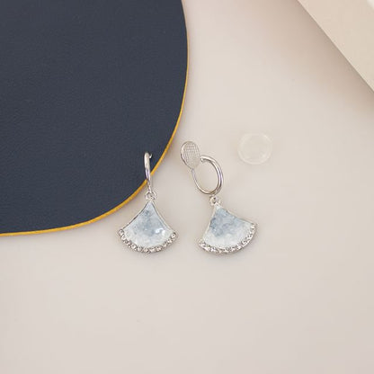 Gingko Rhinestone Drop Earring / Clip-On Earring