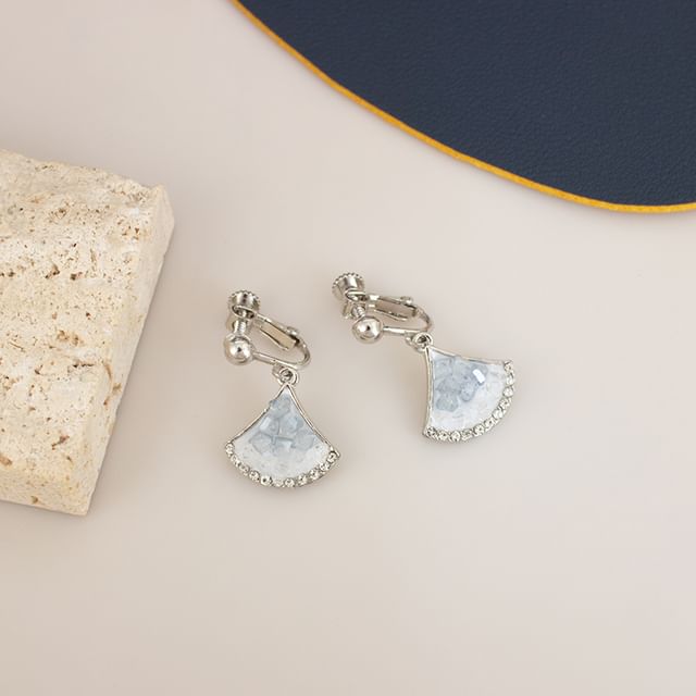 Gingko Rhinestone Drop Earring / Clip-On Earring