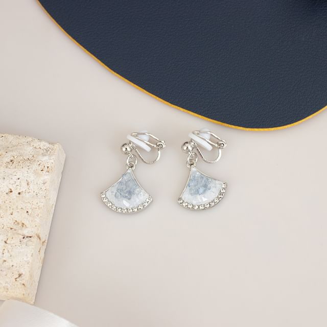 Gingko Rhinestone Drop Earring / Clip-On Earring