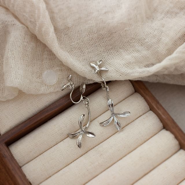 Flower Drop Earring / Clip-On Earring