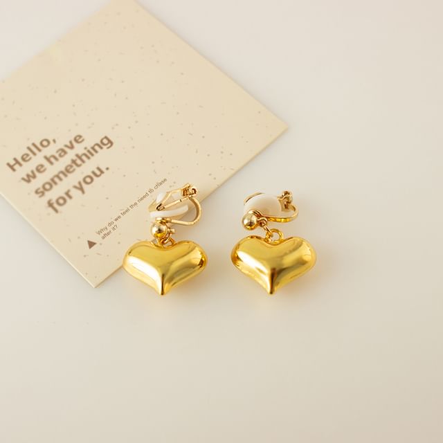 Heart Drop Earring / Clip-On Earring