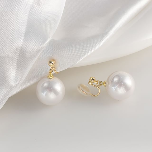 Faux Pearl Drop Earring / Clip-On Earring
