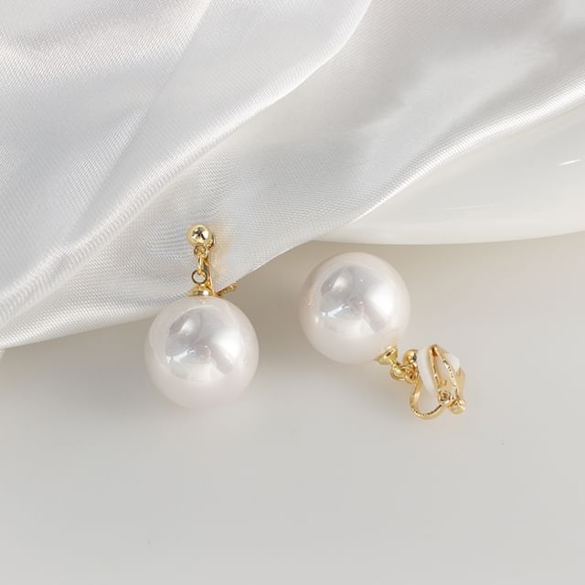 Faux Pearl Drop Earring / Clip-On Earring