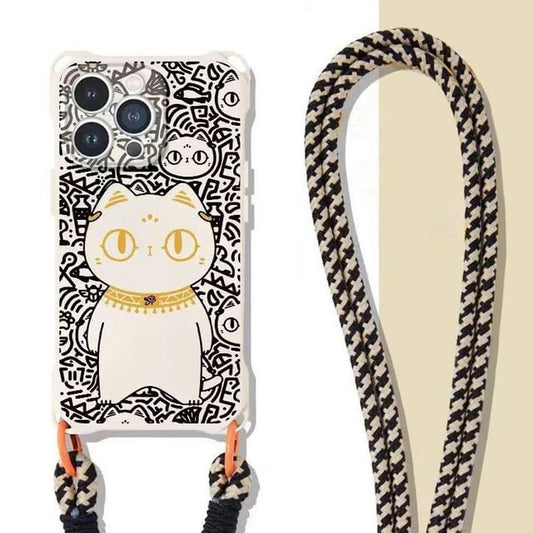 Cat Lanyard Phone Strap Set Case /