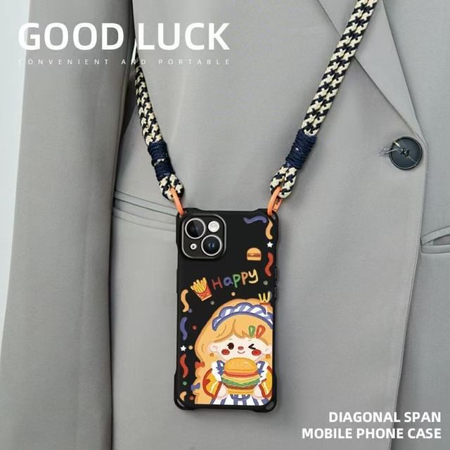 Lanyard / Phone Burger Girl Case Strap Set