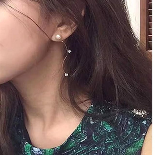 Faux Pearl Rhinestone Alloy Dangle Earring / Ear Cuff (Various Designs)