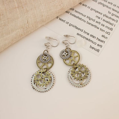 Gear Alloy Dangle Earring / Ear Cuff (Various Designs)