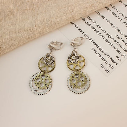 Gear Alloy Dangle Earring / Ear Cuff (Various Designs)