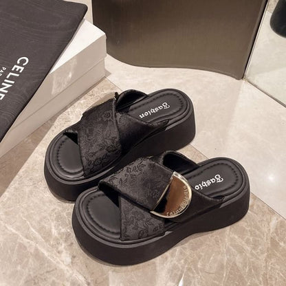Platform Sandals Cross Strap