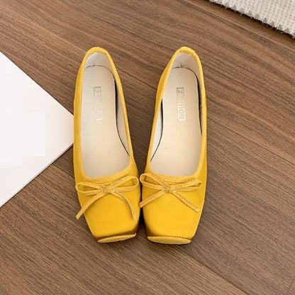 Square Toe Ribbon Accent Flats