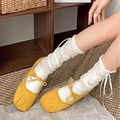 Square Toe Ribbon Flats