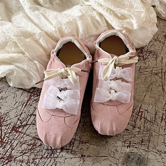 Faux Leather Plain Lace-Up Sneakers