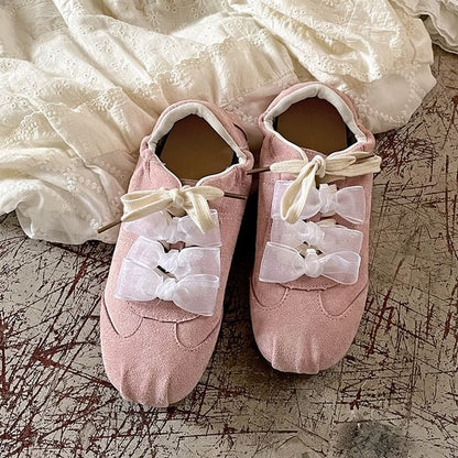 Faux Leather Plain Lace-Up Sneakers